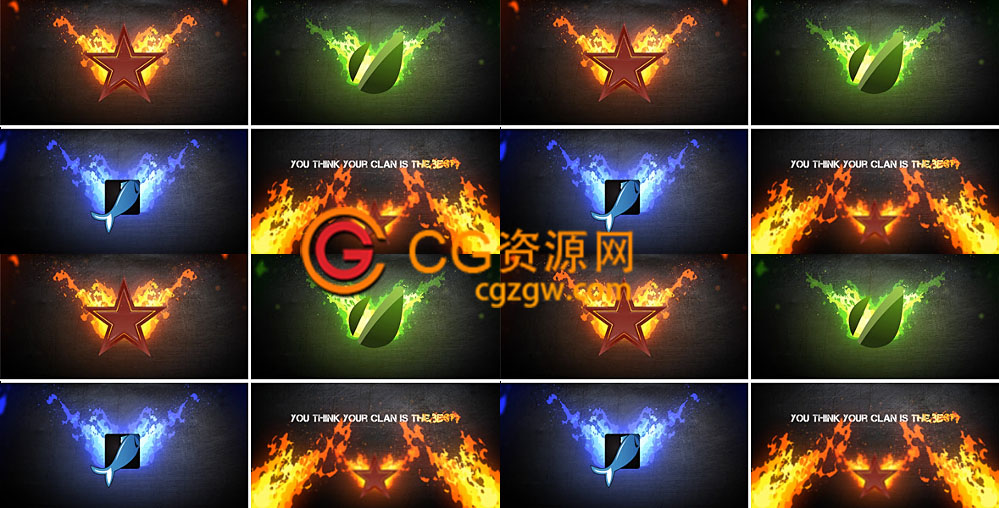 火焰燃烧Logo文字演绎AE模板  Fire logo