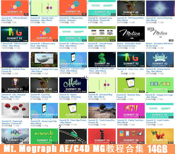 Mt. Mograph AE+C4D 高级教程 MG运动图形动画教程大合集 更新至81集-图片1