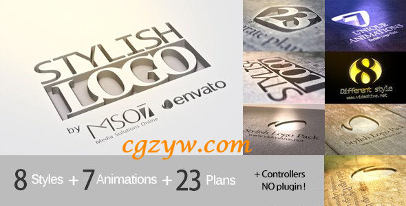 8组VideoHive 立体挤出Logo文字AE模板 Stylish Logo Pack