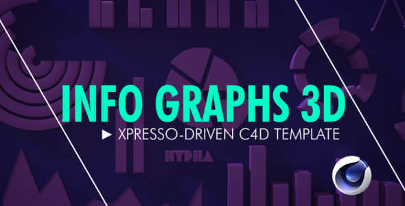 57组三维数据信息图表拼图企业宣传片常用c4d模板Videohive Info Graphs 3D