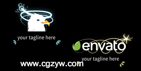 生长的光线logo AE模版 Glowing Line Logo Reveal