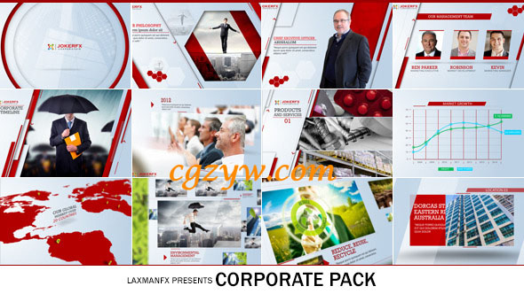 AE模板-企业公司扁平化图片文字宣传 VideoHive Corporate Pack