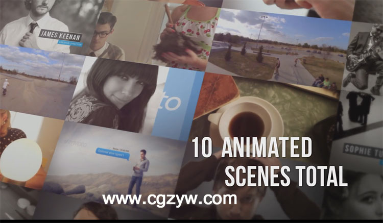 超炫分屏显示动画AE模板 Preview Video Screen Collage Grids