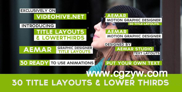 AE模板-文字动画30 Text Layouts & Lower Thirds