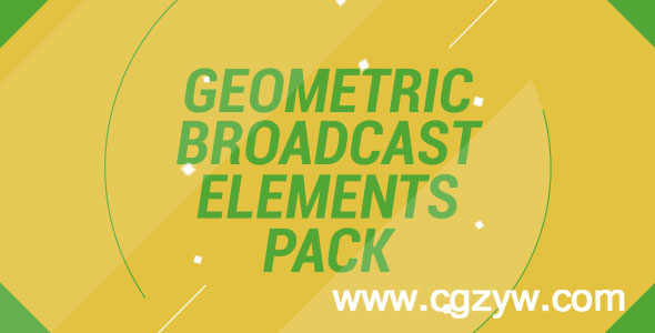 扁平风格电视节目包装动画AE模板Geometric Broadcast Elements Pack