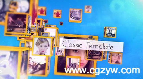 AE模板-方块展示动画 Flying Cubes Slidesh