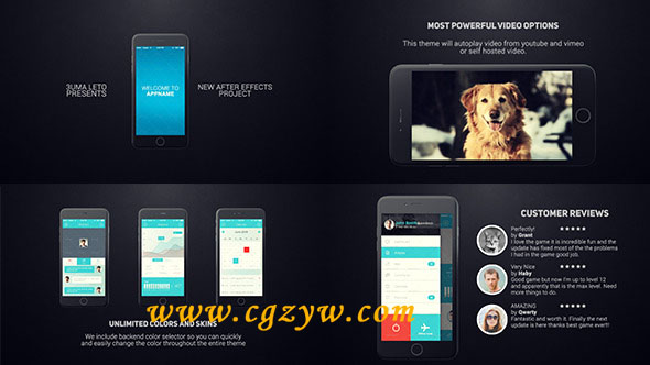 APP商品演示AE模板Iphone 6 App Presentation