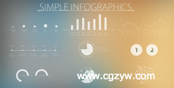 AE模板简洁流行信息图表展示模板 Simple and Modern Infographics