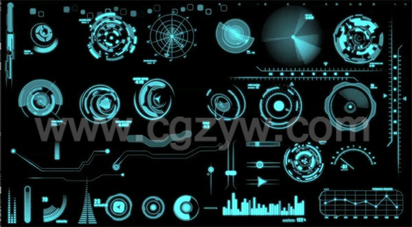 AE模板-VideoHive 40个高科技游戏HUD动态元素