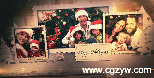 AE模板-圣诞节祝福电子相册展示模板merry-christmas