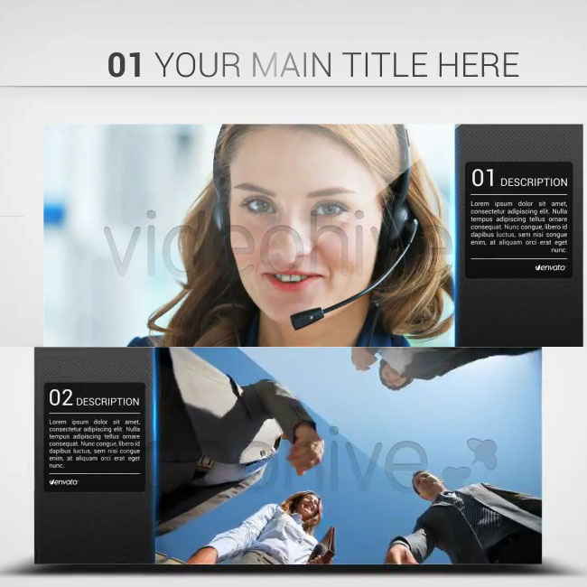 AE模板-蓝色清爽公司企业商务宣传幻灯片展示Clean Slideshow