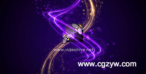 AE模板-粒子流光动画Rotary Logo Reveal