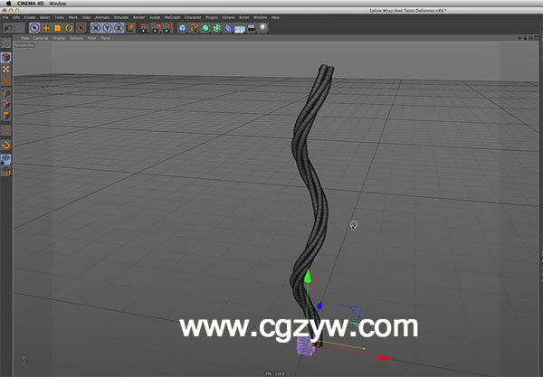C4D制作绳索卷曲教程 Spline Wrap And Twist Deformer Tutorial
