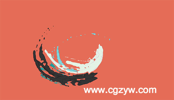 C4D教程制作水彩涂抹笔刷效果 Eyedesyn Cel Shader Paint Logo Reveal