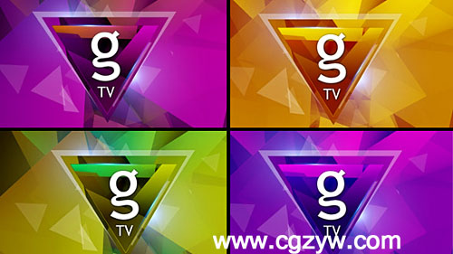 AE模板-时尚三角形元素风格电视栏目包装展示模板