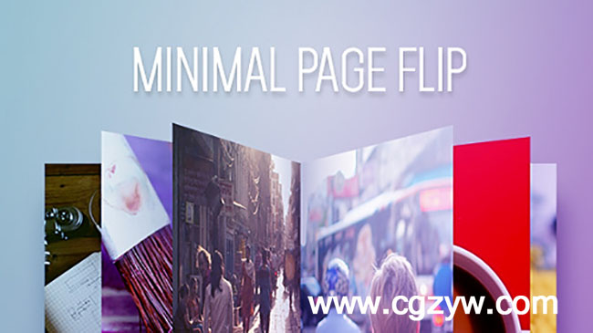 AE模版-简洁的图片反转动画展示Minimal Page Flip