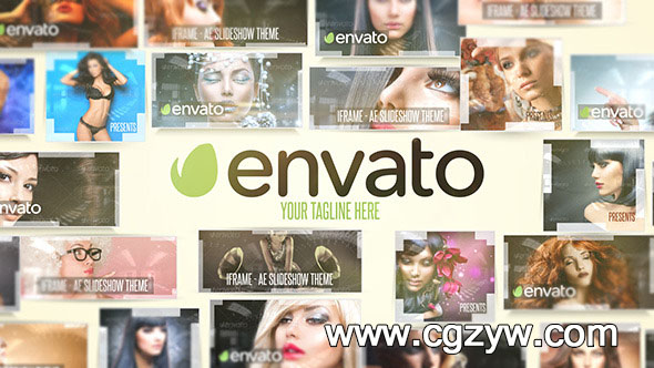 AE模板-动感节奏相册动画展示模板 Iframe – AE Slideshow Theme