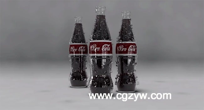 C4D制作带有水珠玻璃瓶渲染教程Rendering A Cola Bottle With Condensation