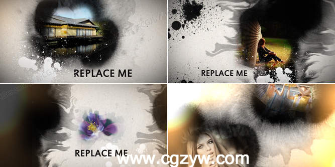 AE模板-水彩水墨蒙版特效动画Water Colors