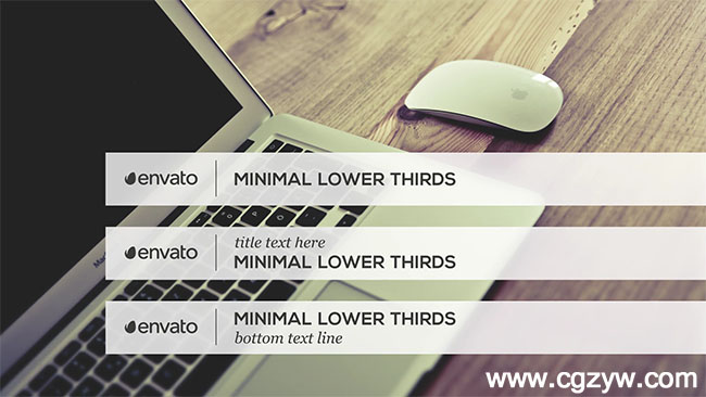 AE模板-扁平化多媒体字幕条动画模板minimalist-lower-thirds-template