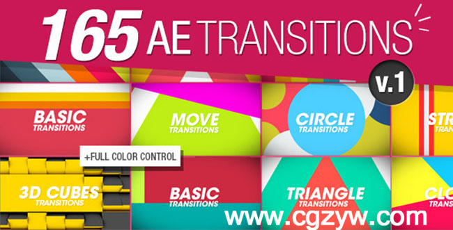 AE模板-165个MG动态图形转场165-transitions-pack-v1