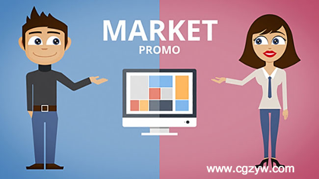 AE模板-产品代理市场-APP-网站推广卡通展示Product-Agency-Market-App-Website Promo