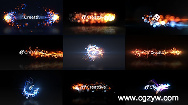 AE模板-9种漂亮炫酷粒子Logo文字展示