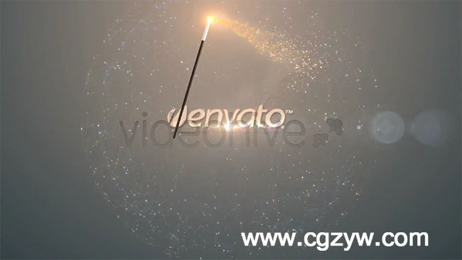 AE模板-魔术棒粒子logo开场动画magic-stick-logo