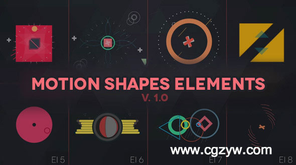 AE模板-创意设计复古多彩MG动画元素合集 带C4D工程文件