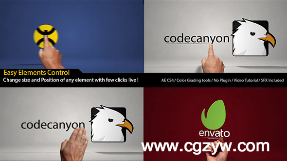 AE模板－手势滑动logo演绎Classic Hands Logo Reveal Intro