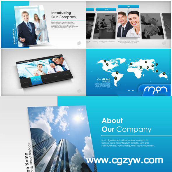 AE模版－简洁的公司介绍宣传视频产品演示时间表模版