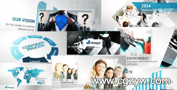 AE模板 公司企业发展历程宣传时间表线全面介绍客户合作视频展示