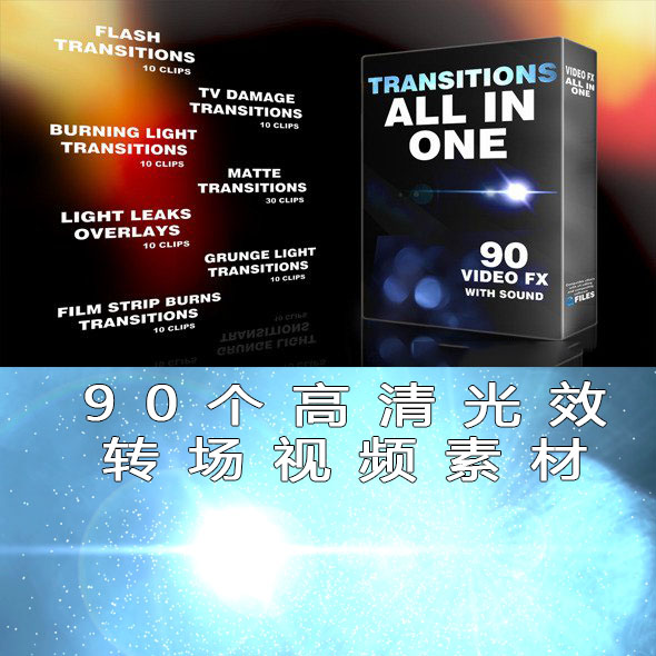 90个高清光效转场视频素材