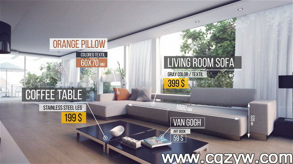 AE模板－高科技指示标题展示动画callout-titles