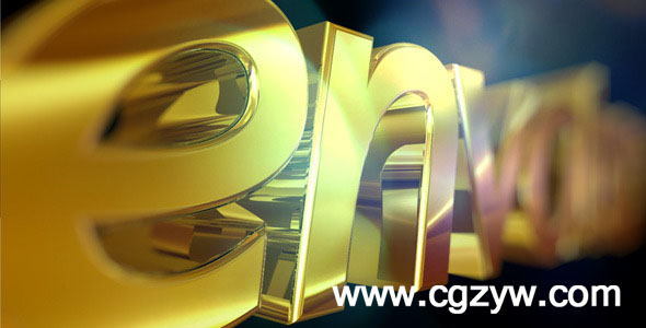 AE模版－金色立体logo展示