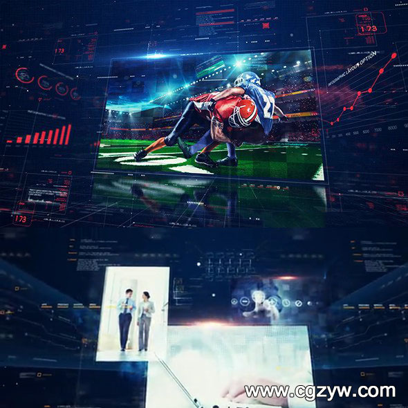 AE模板-新闻电视栏目包装科技感数字展示