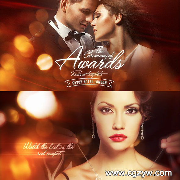 AE模板-VideoHive金色粒子公司企业年会晚会颁奖典礼展示