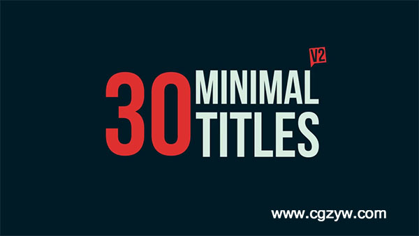 AE模板-文字字幕标题动画 30 Minimal Titles V2