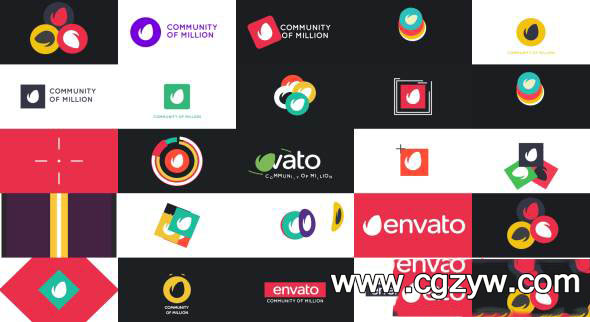 AE模板-30个扁平化Logo展示  30 Minimal Logo Reveal Pack