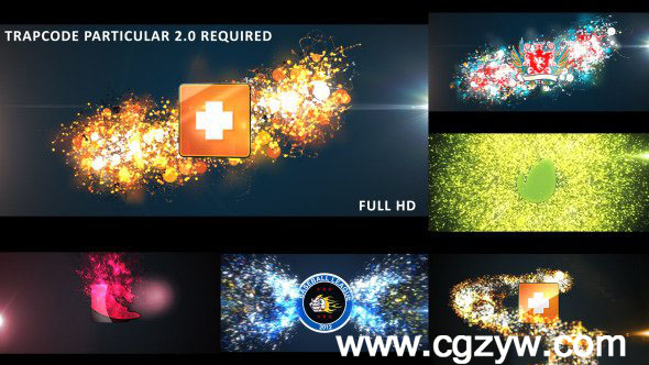 AE模板-闪耀发光粒子logo演绎Glowing Particles Logo Reveal