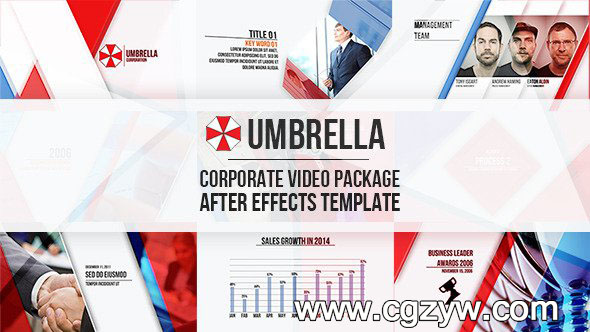 AE模板-企业宣传人物展示视频videohive-umbrella-corporate-video-package