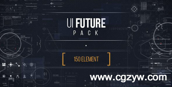 AE模板-高科技触摸UI动画HUD元素工具包+视频素材