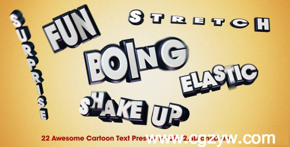 AE模板-22个2D 3D卡通文本弹跳特效预设 VideoHive 22 Awesome Cartoon Text Presets