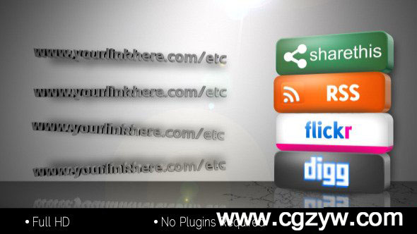 AE模板-社交网络宣传展示 VideoHive Get Social