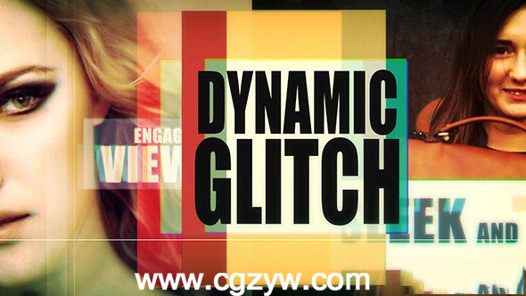 AE模板-时尚色彩分离画面动态分割 Dynamic Glitch