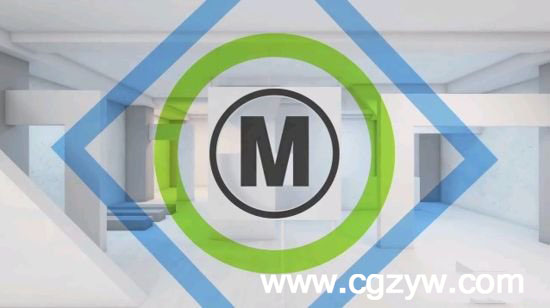 AE模板 镜头穿越拐角LOGO旋转展示motion-array-mapping-logo