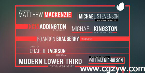 AE模板-现代简洁人名字幕条信息展示VideoHive Modern Lower Third