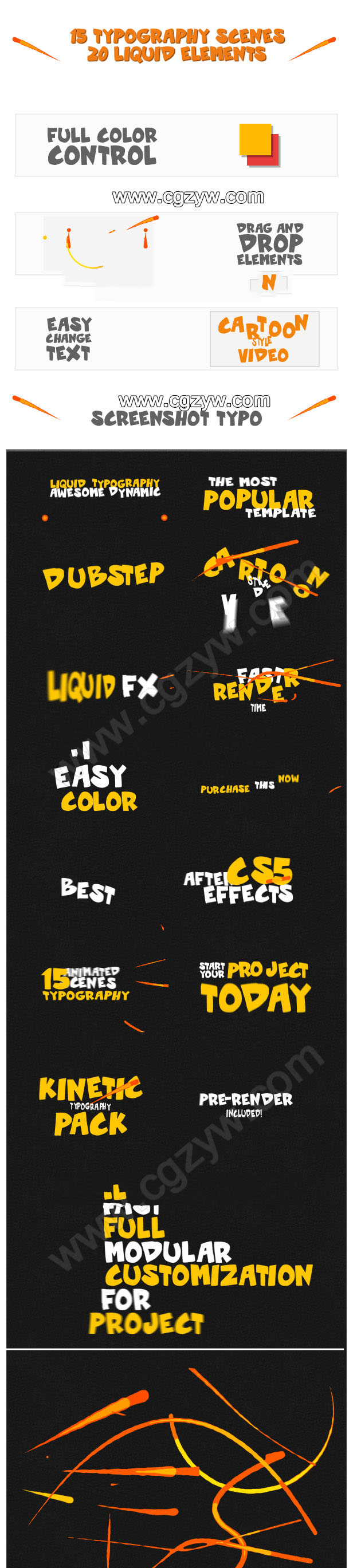 AE模板-卡通文字MG动态液体二维流动线条展示-图片2