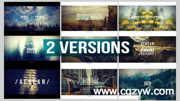 AE模板-电影节目开场片头幻灯片场景穿梭旅游回忆怀旧照片特效转场