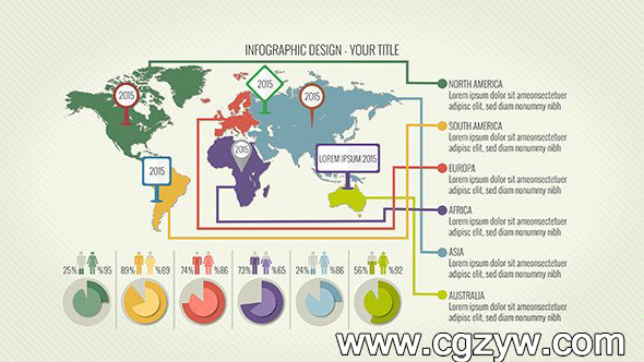 AE模板-4K复古信息图表数据统计表格信息报告展示